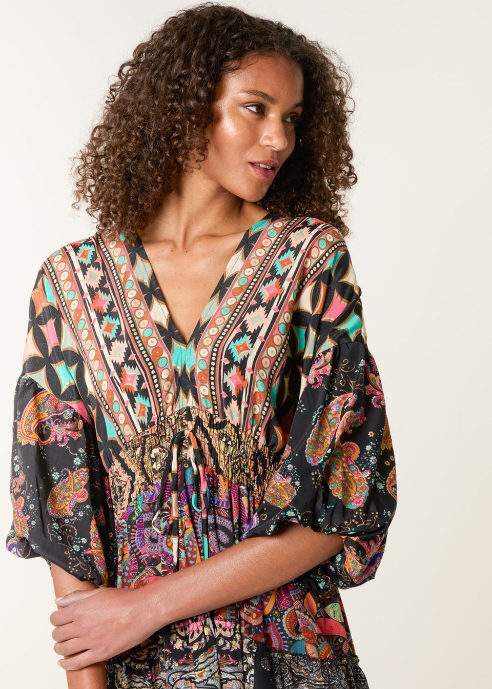 Blue Vanilla Multi Tiered V Neck Dress