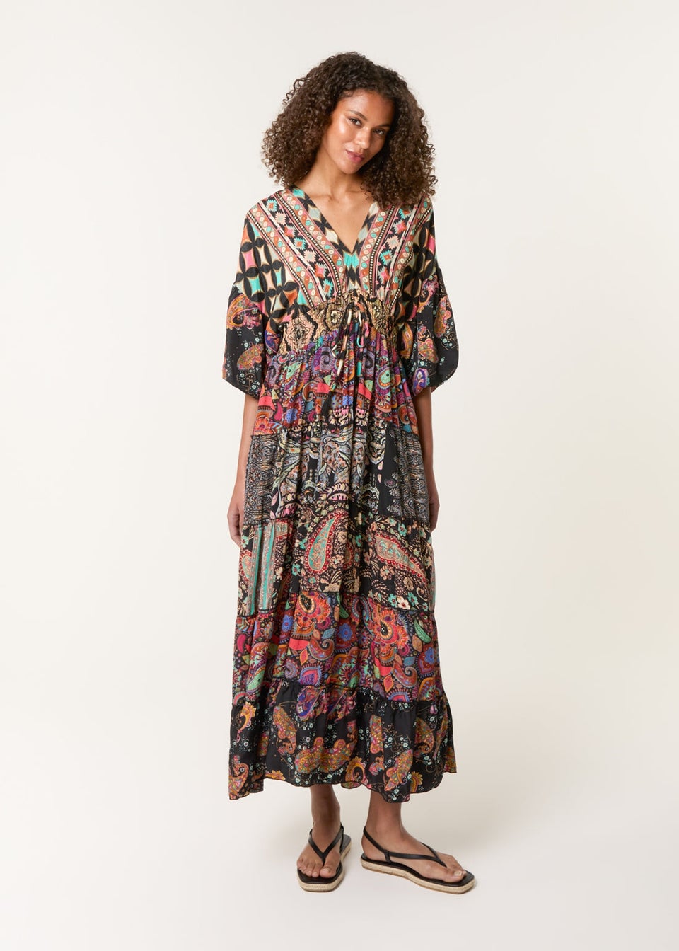 Blue Vanilla Multi Tiered V Neck Dress