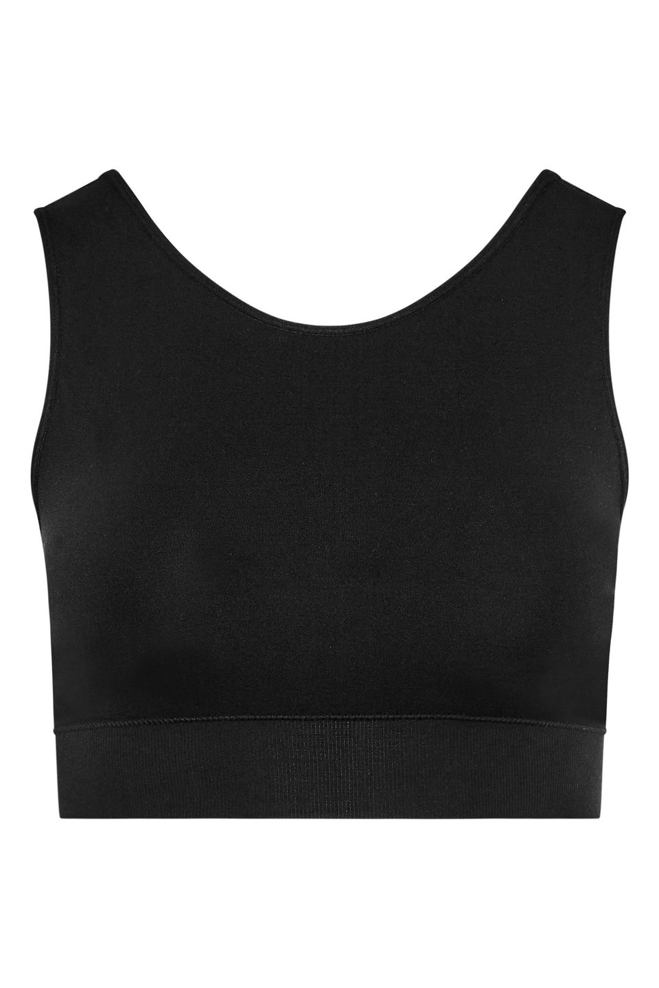 Yours Black Seamless Longline Padded Bralette Top
