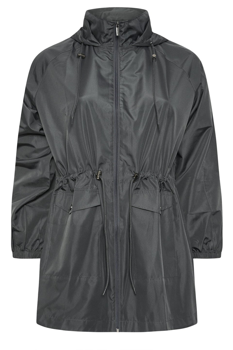 Yours Curve Dark Grey Lightweight Parka Jacket