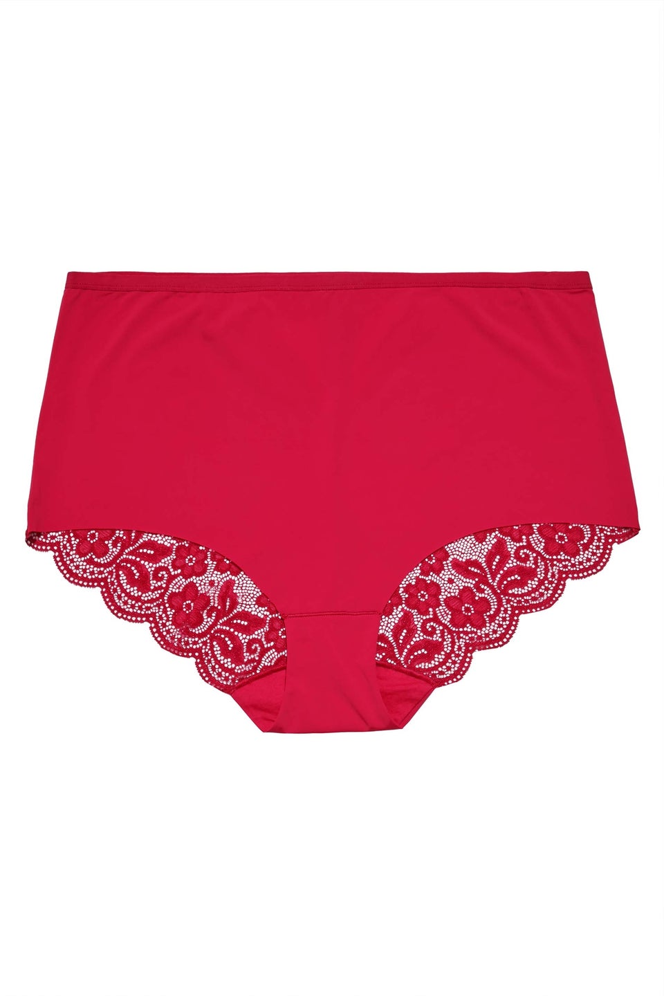Yours 3 Pack Curve Red & Black Lace Back High Waisted Knickers