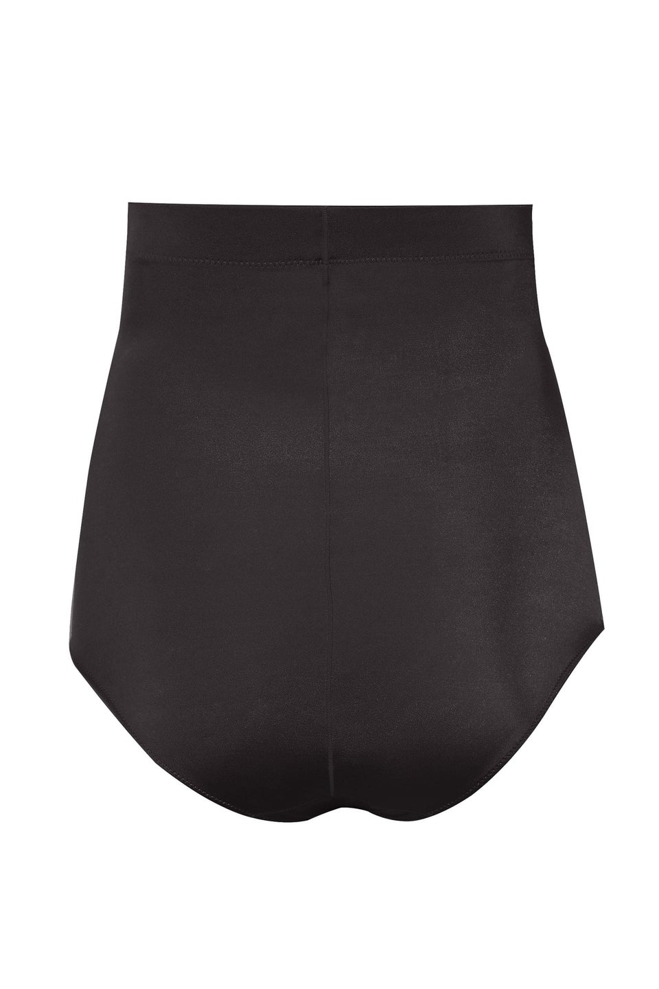Yours Curve Black Satin Control High Waisted Full Brief