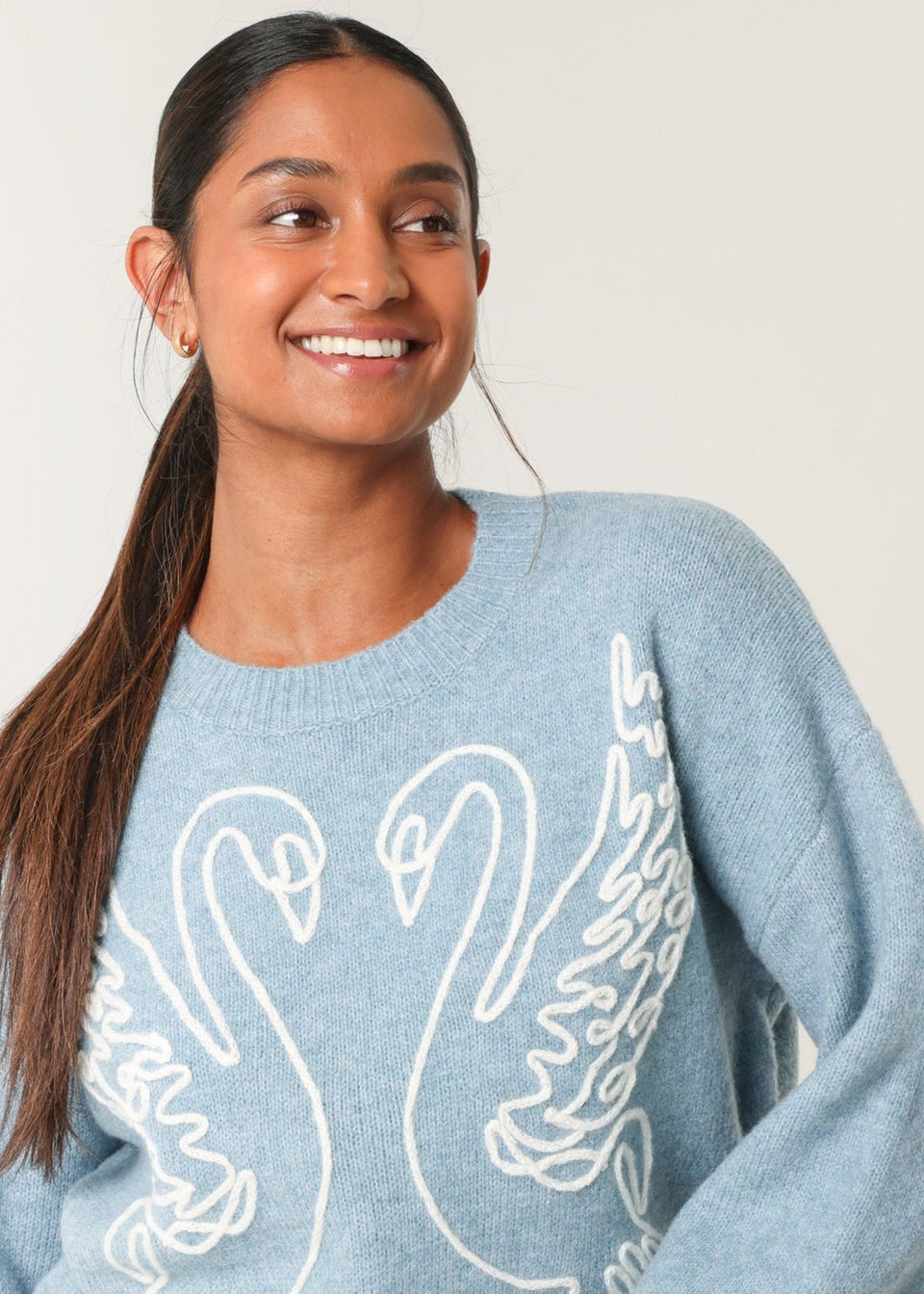 Blue Vanilla Blue Embroidered Design Jumper