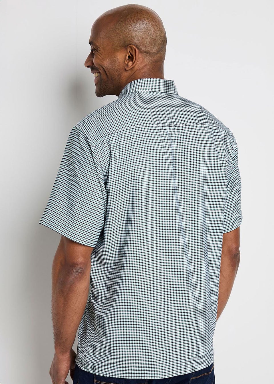 Cotton Traders Fresh Pear Guinness TM 1/2 Short Sleeve Soft Touch Gingham Shirt