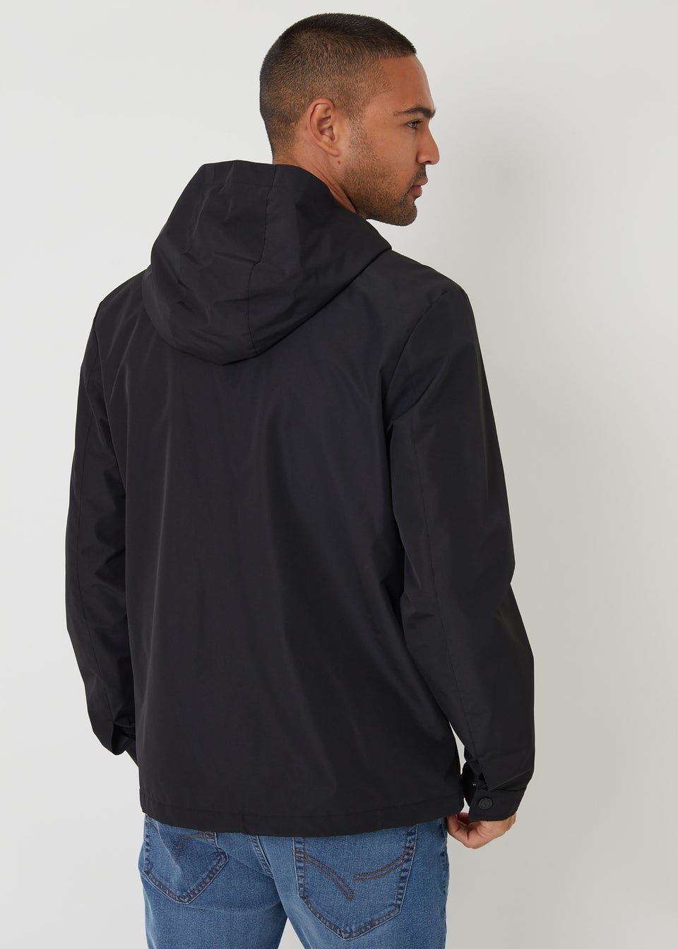 Threadbare Black Microfleece Lined Hooded Jacket