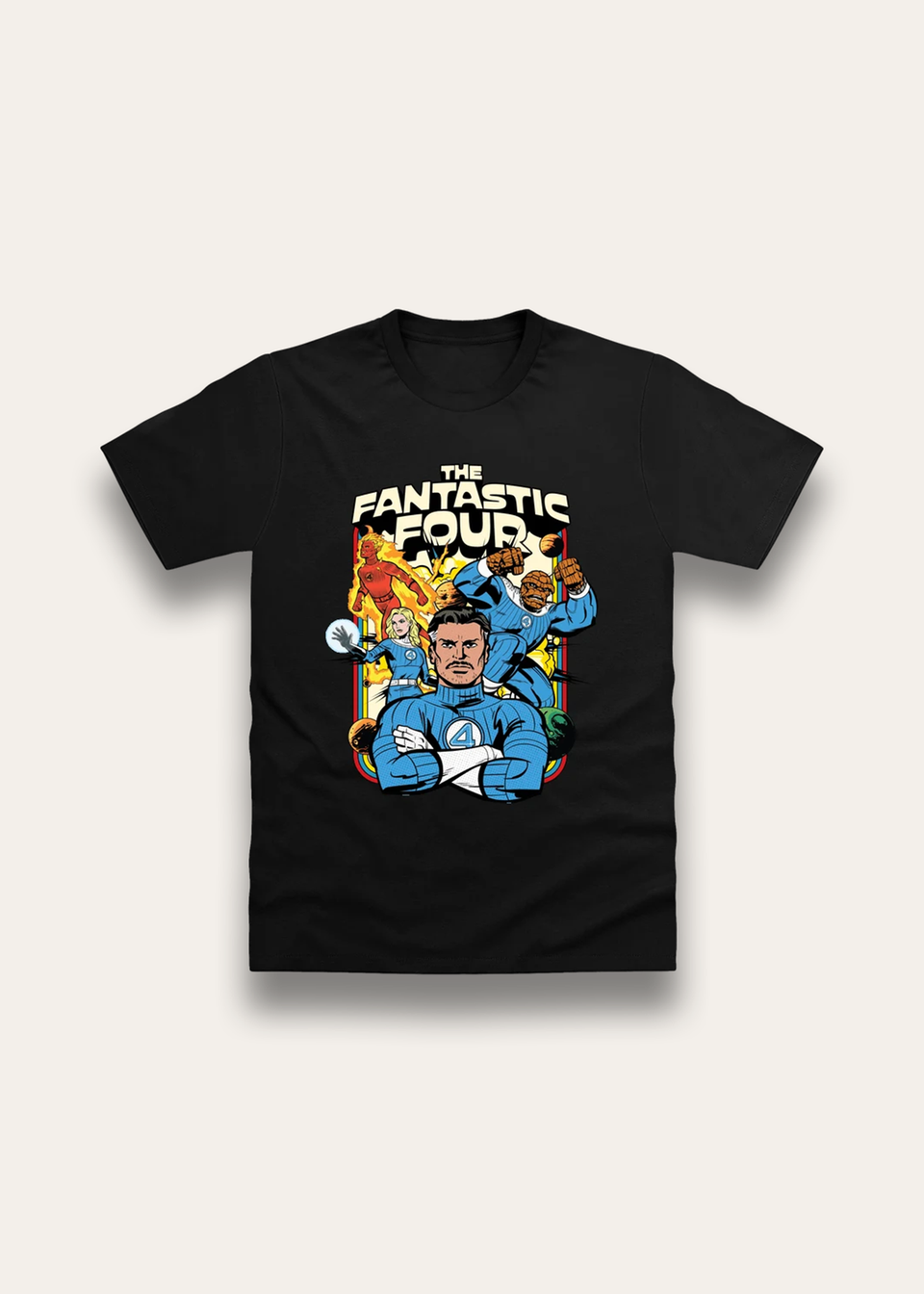 Brand Threads Fantastic Four Black T Shirt