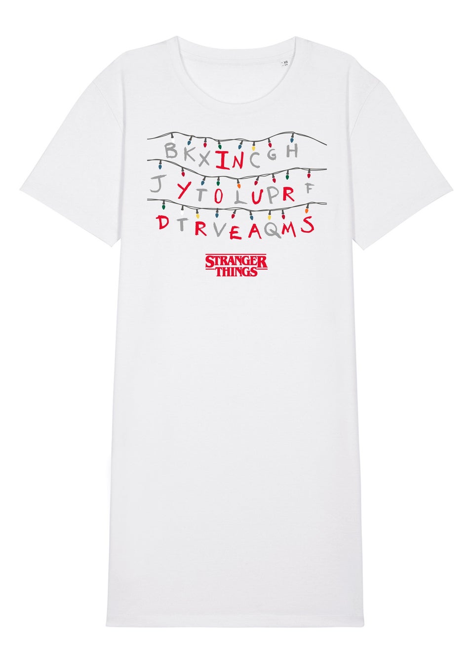 Stranger Things In Your Dreams White Graphic Nightdress