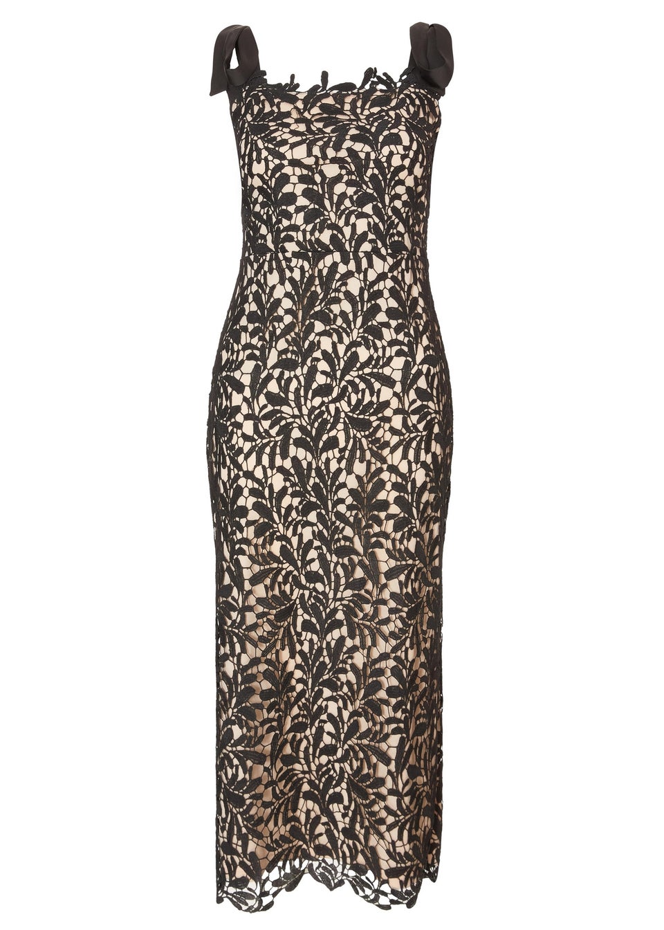 Quiz Black Crochet Lace Midi Dress