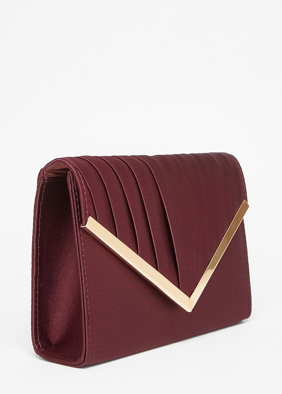 Quiz Burgundy Pleated Clutch Bag