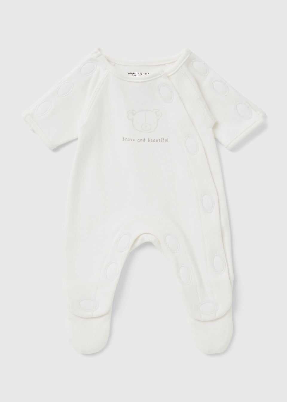 Prem Baby White Bear Sleepsuit (3-4lb)
