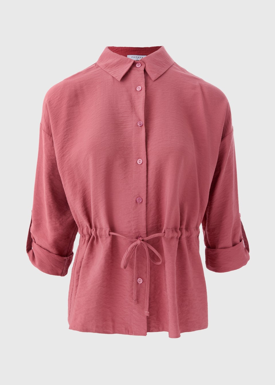 Pink Channel Waist Long Sleeve Shirt