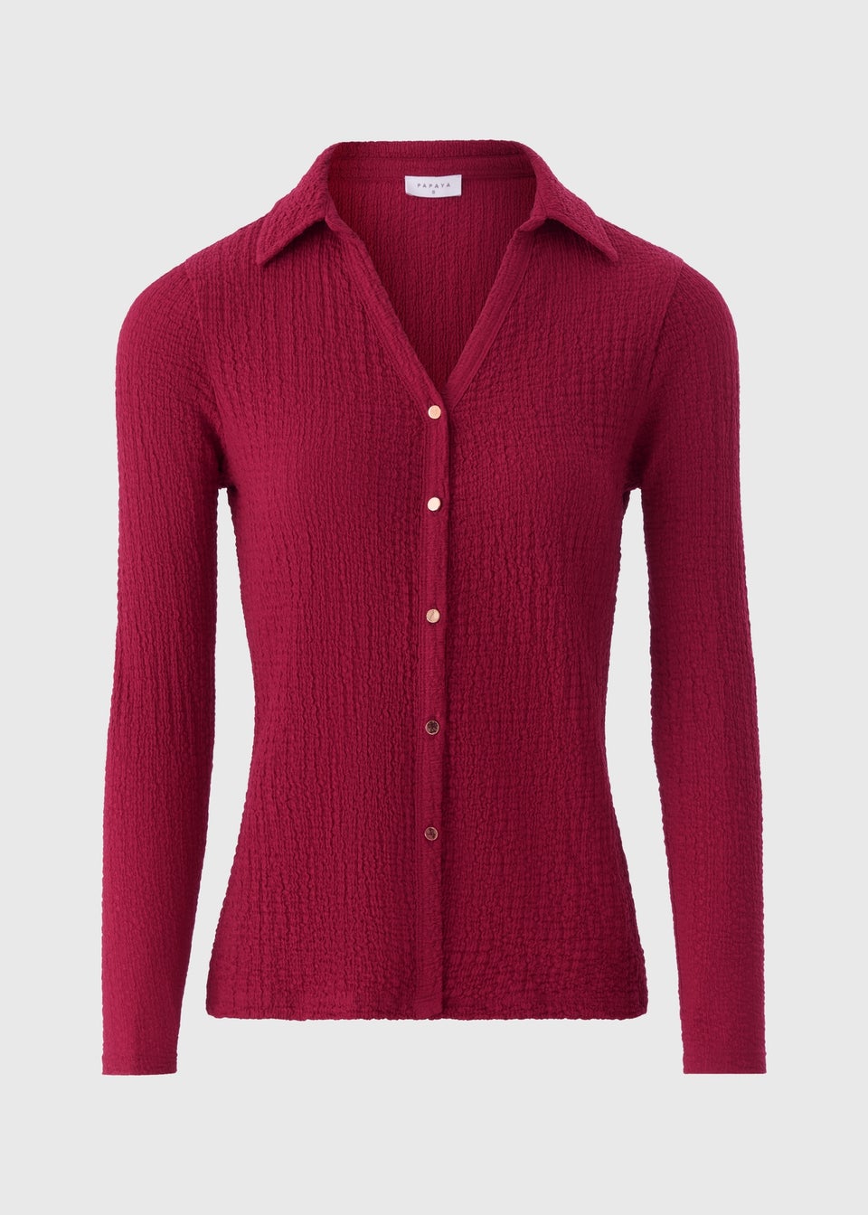 Raspberry Textured Long Sleeve Shirt