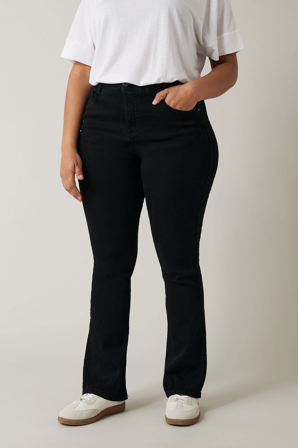 Evans Curve Black Denim Bootcut Jeans