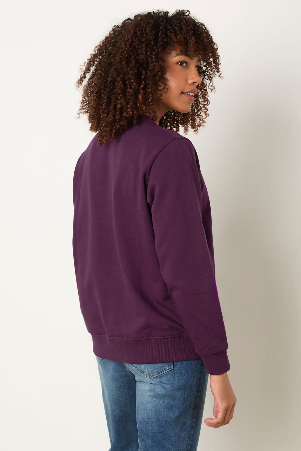 M&Co Berry Purple Animal Print Heart Sweatshirt
