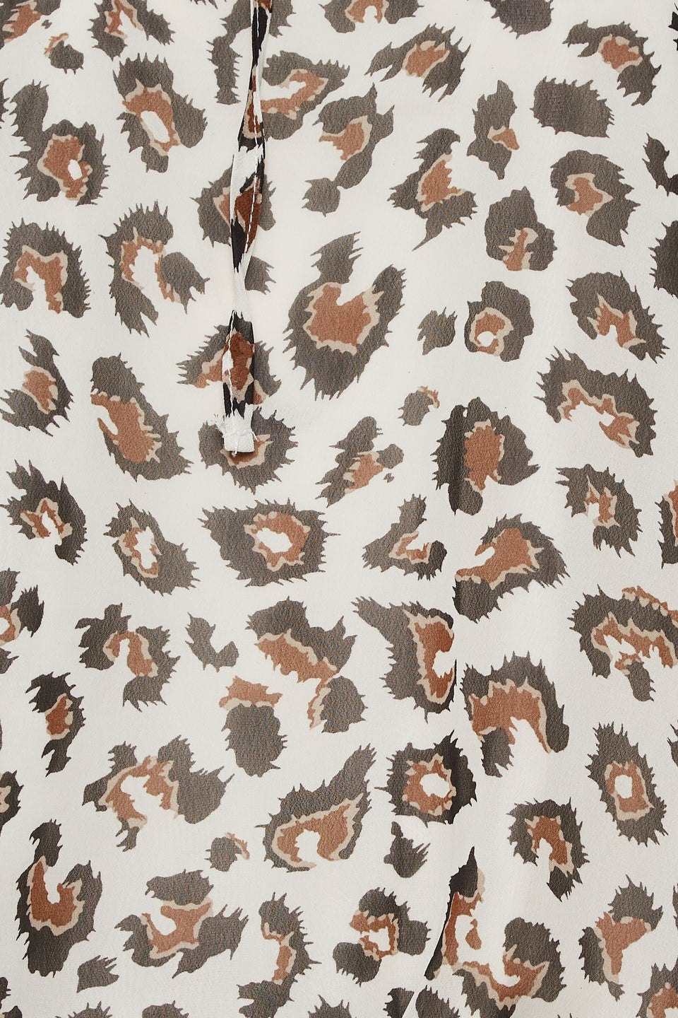 M&Co Natural Brown Leopard Print Tie Neck Blouse