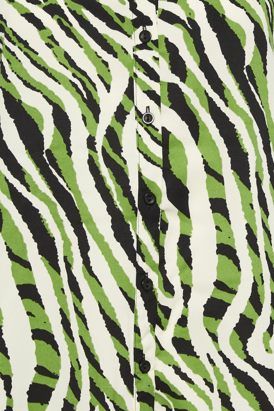 M&Co Green Zebra Print Long Sleeve Shirt