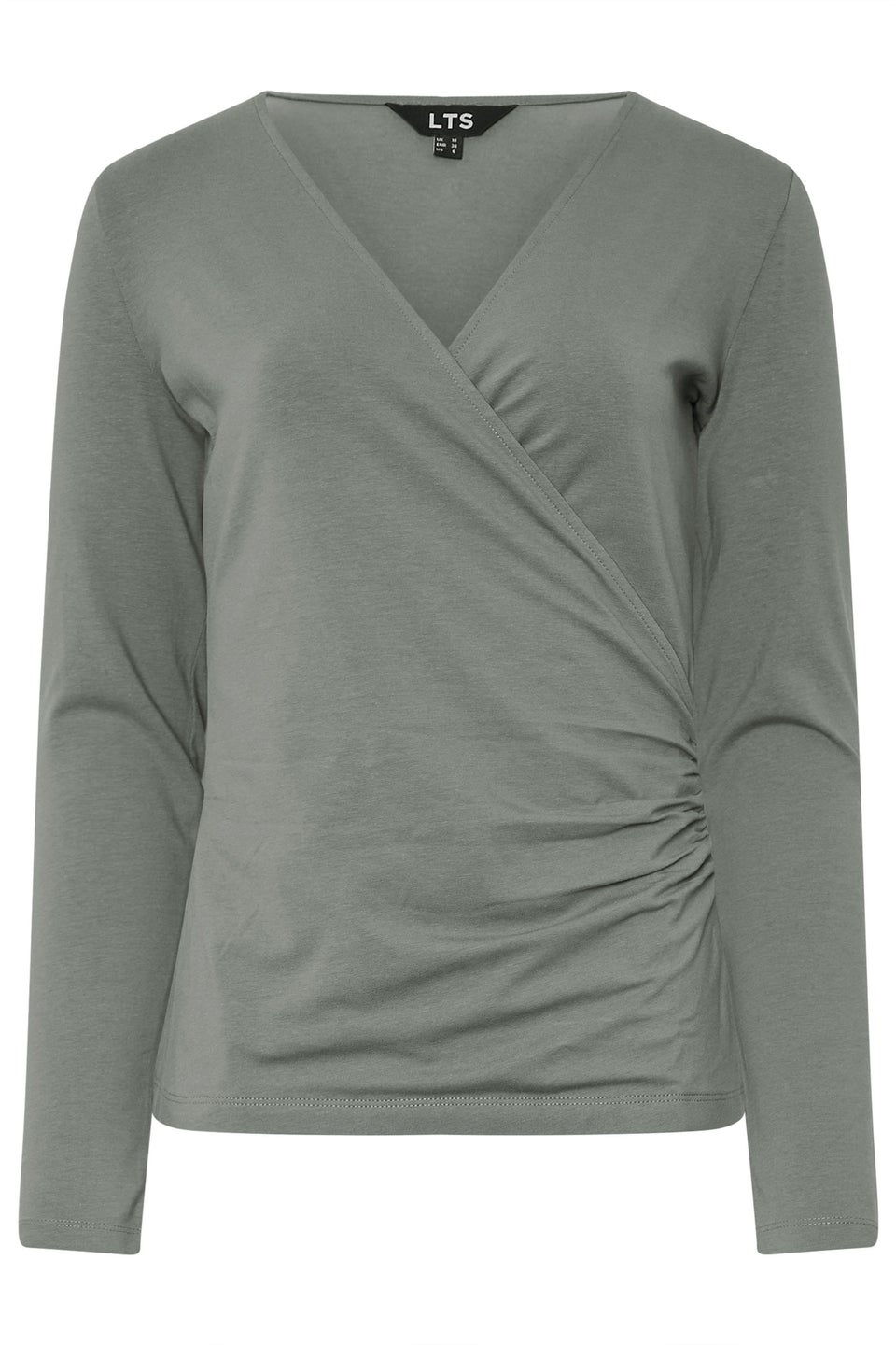 Long Tall Sally Grey Long Sleeve Wrap Top