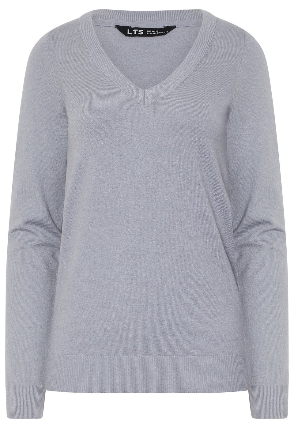Long Tall Sally Light Blue Knit V-Neck Jumper