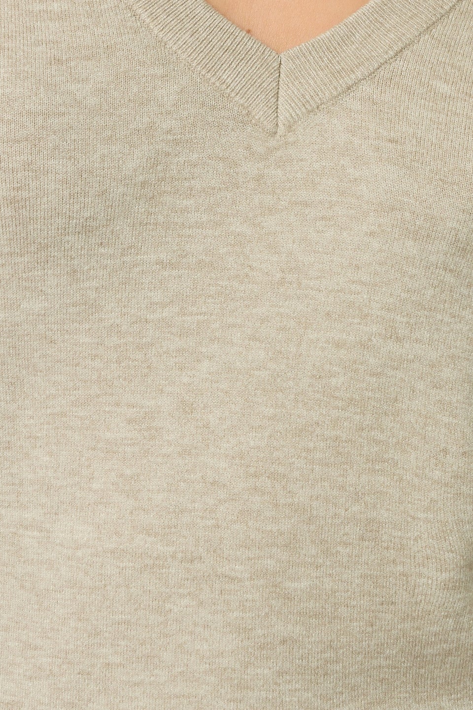 Long Tall Sally Natural Brown Marl Knit V-Neck Jumper