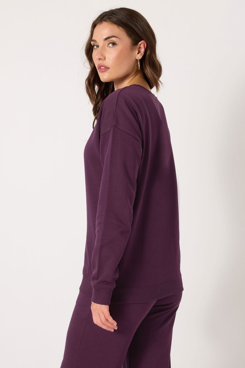 Long Tall Sally Purple Crew Neck Sweatshirt