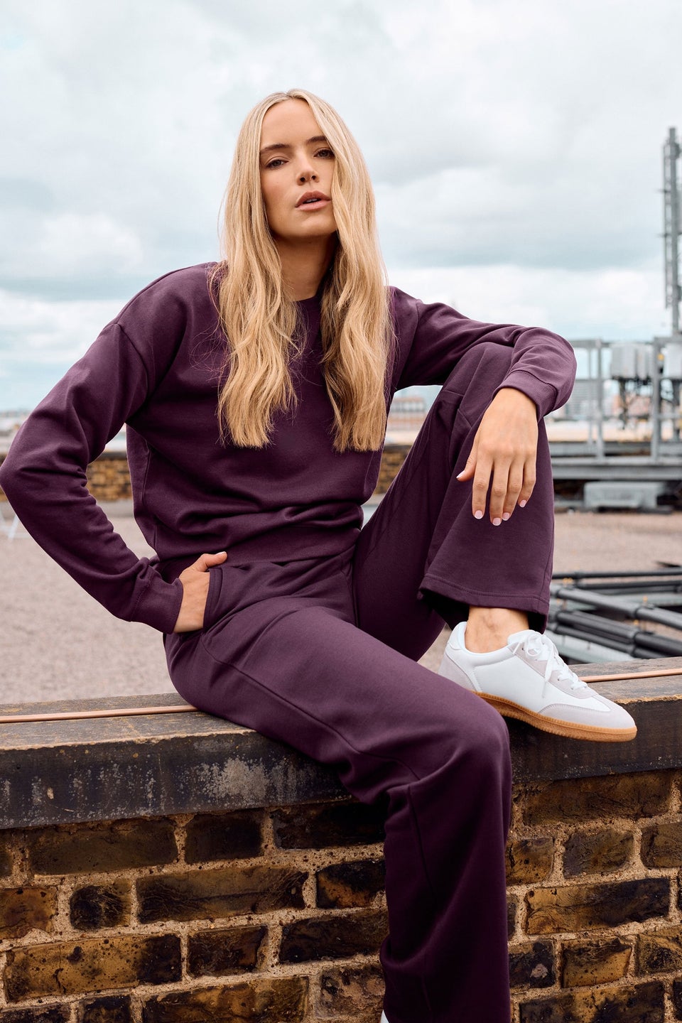 Long Tall Sally Purple Crew Neck Sweatshirt