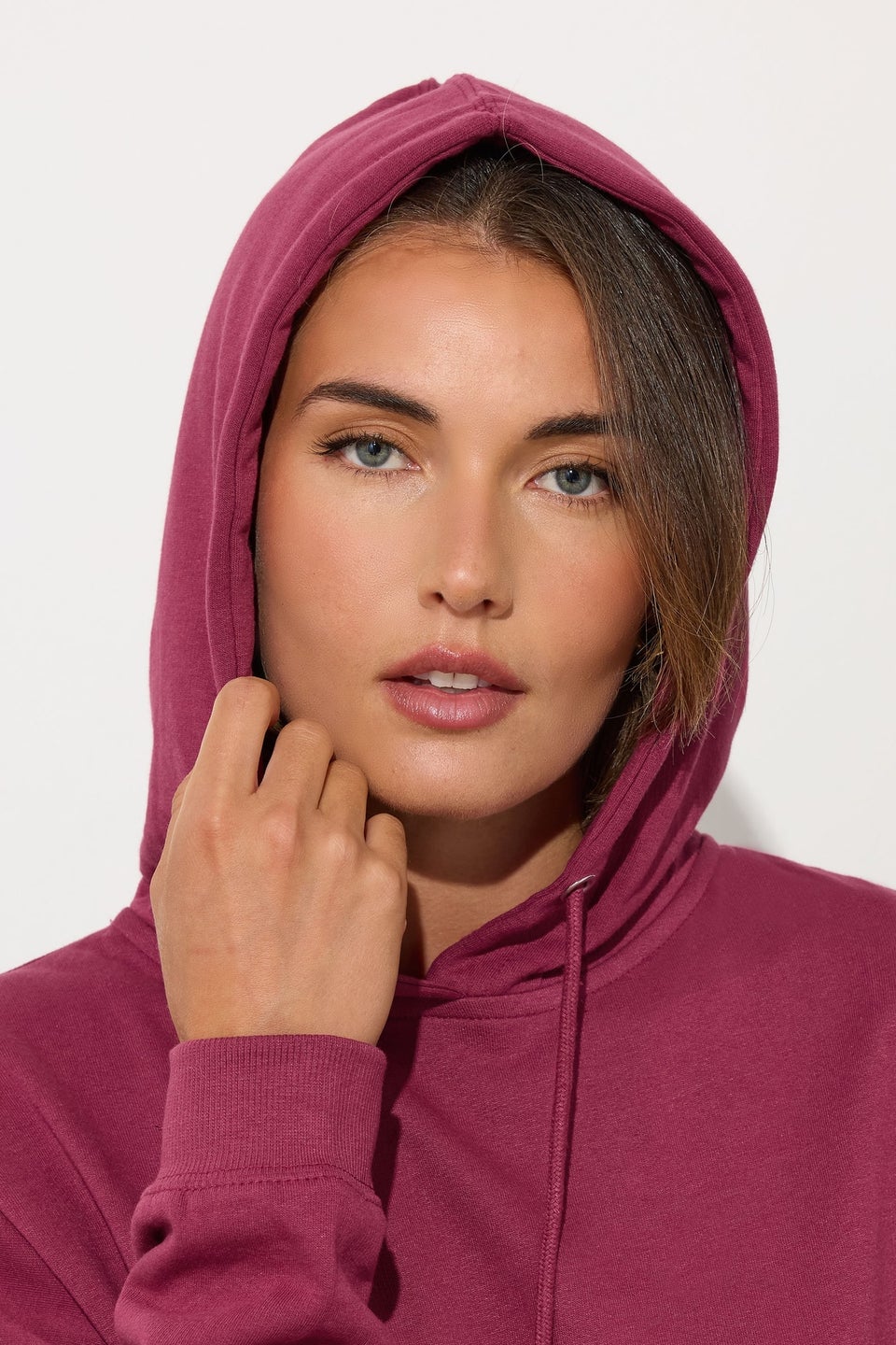 Long Tall Sally Dark Pink Drawstring Hoodie