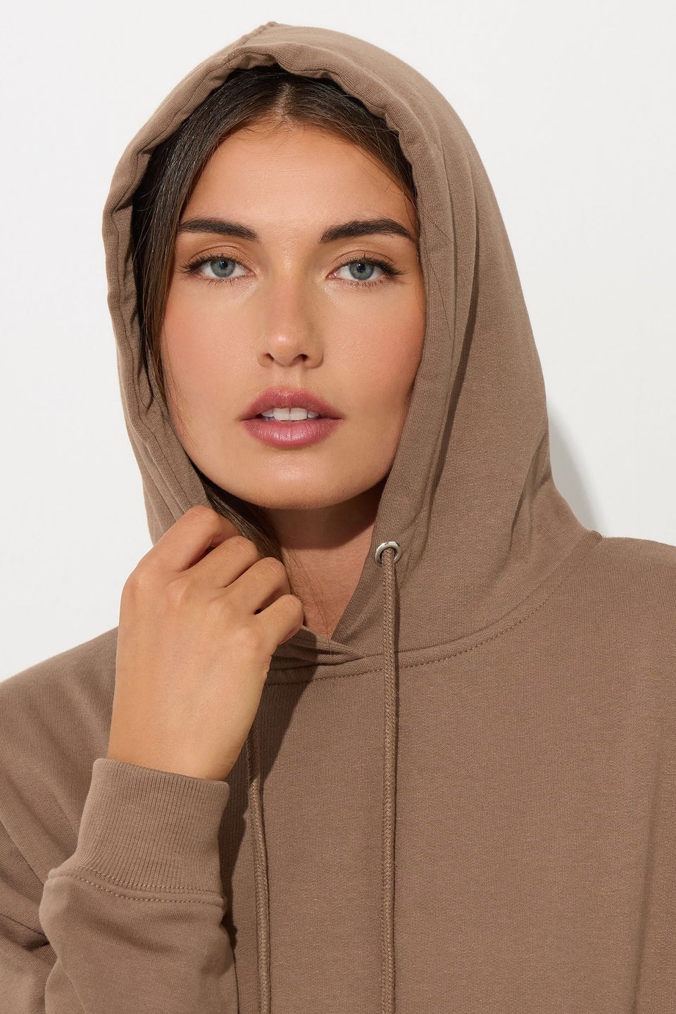 Long Tall Sally Brown Drawstring Hoodie