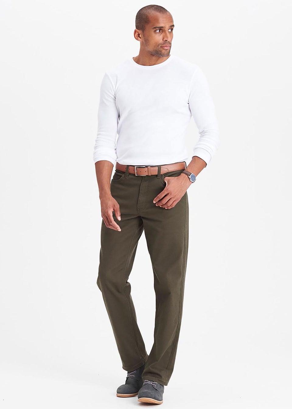 Cotton Traders Dark Forest Coloured Jeans