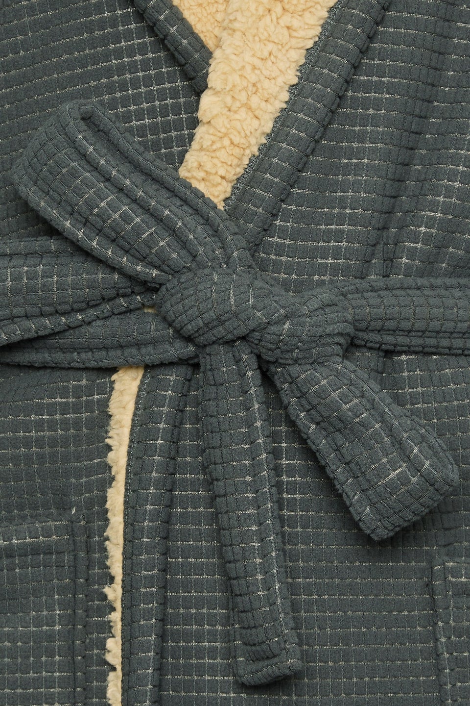 BadRhino Dark Grey Waffle Borg Lined Dressing Gown