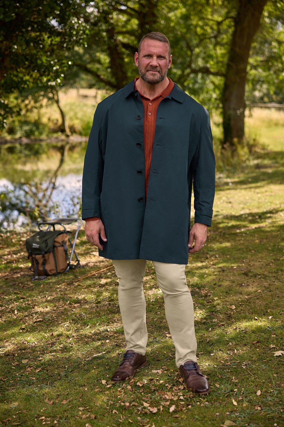 BadRhino Navy Blue Mac Raincoat
