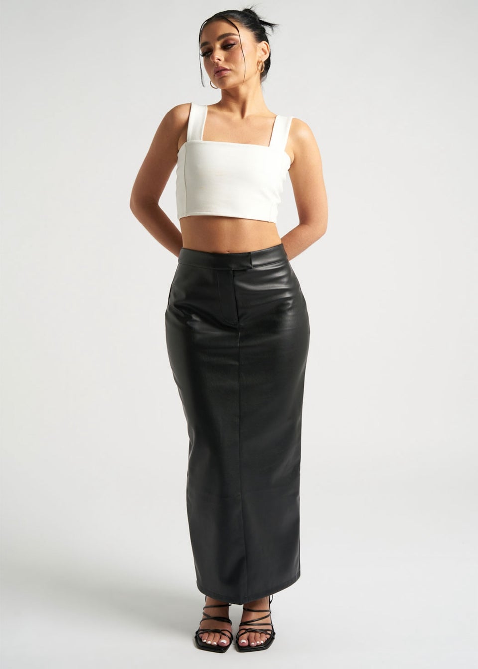 Urban Bliss Black Maxi PU Skirt
