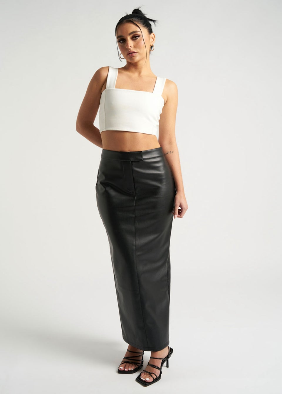 Urban Bliss Black Maxi PU Skirt