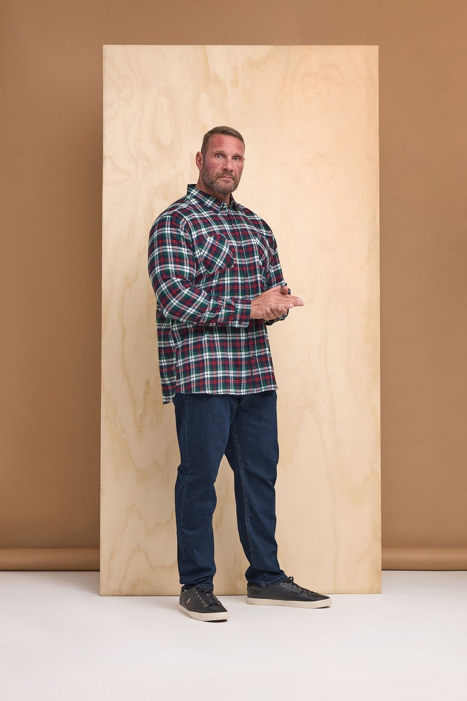 BadRhino Blue Check Print Long Sleeve Flannel Shirt