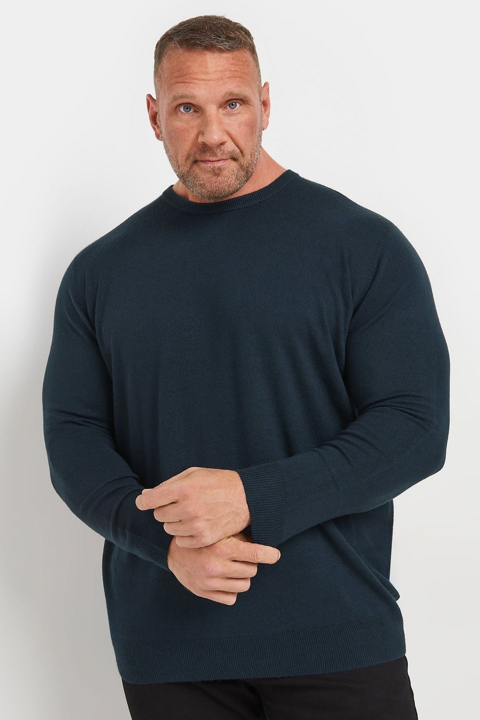 BadRhino Navy Blue Crew Neck Jumper