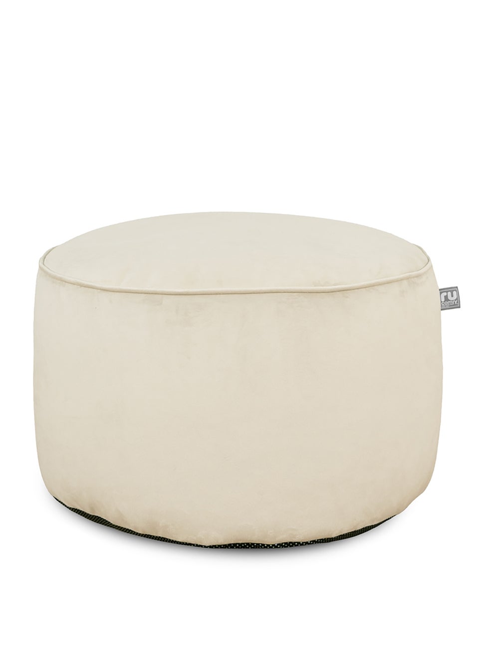 rucomfy Velvet Pouffe Cream Beanbag