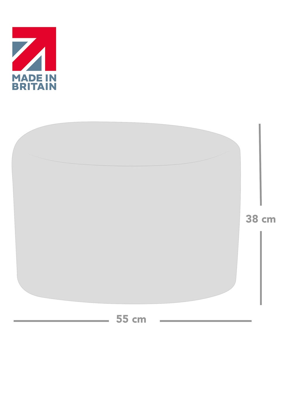 rucomfy Velvet Pouffe Cream Beanbag