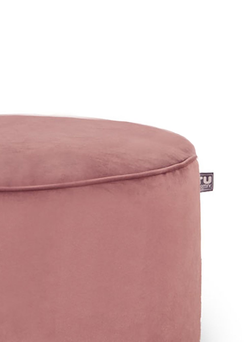 rucomfy Velvet Pouffe Blush Pink Beanbag