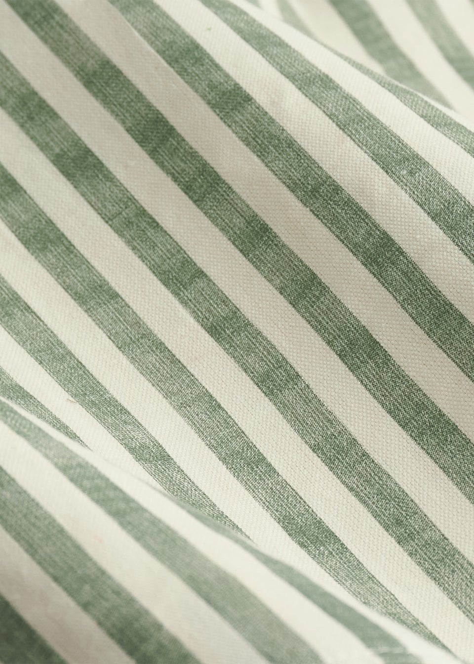 Yard Hebden Stripe Cotton Pencil Pleat Curtains Forest