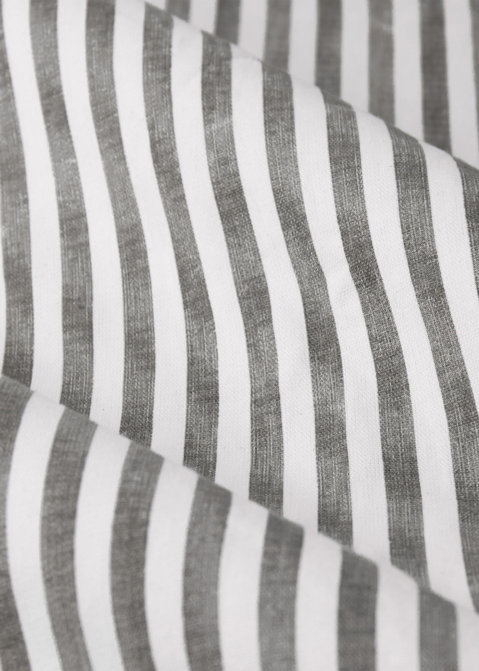 Yard Hebden Stripe Cotton Pencil Pleat Curtains Grey