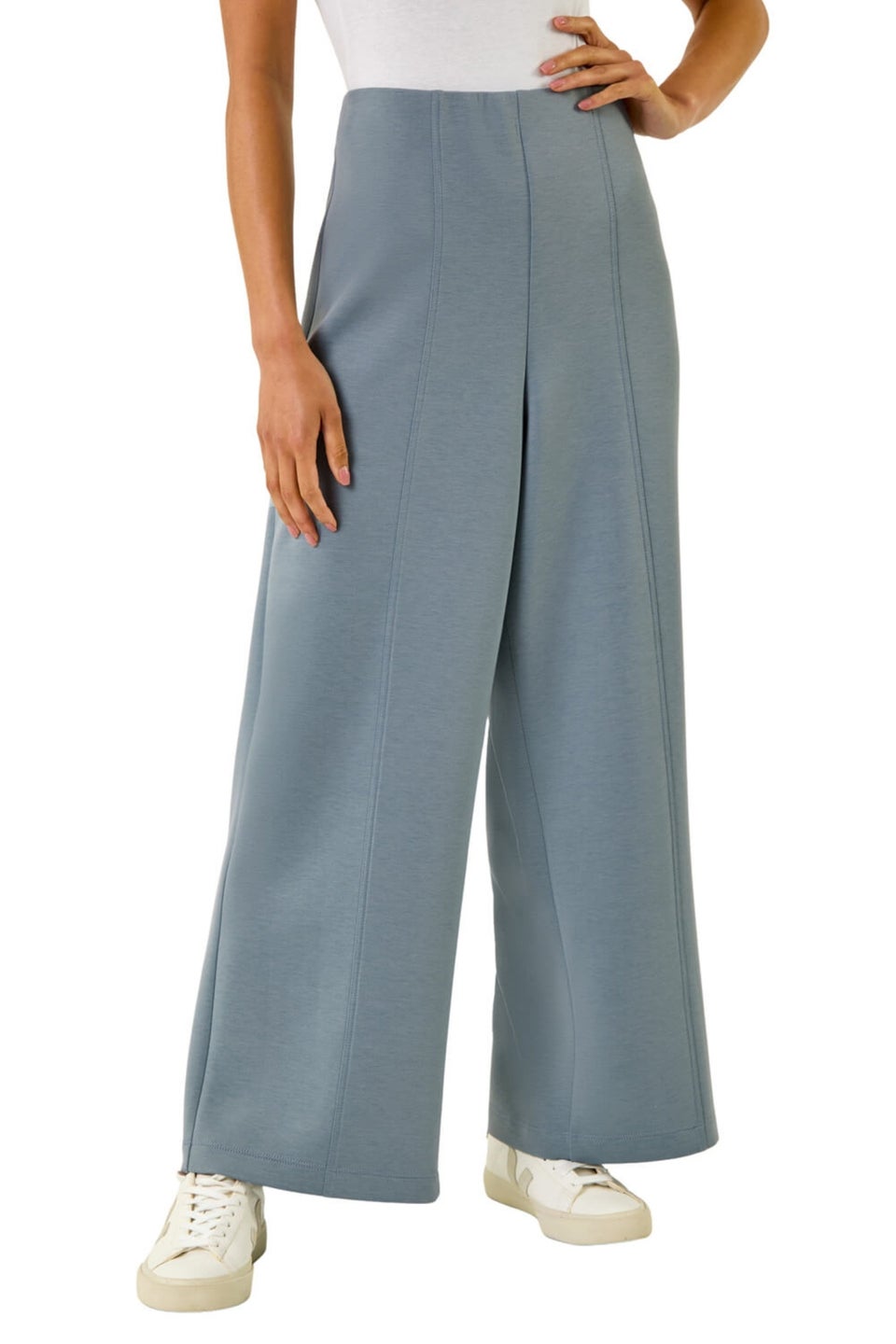 Roman Blue Petite Front Seam Stretch Trouser