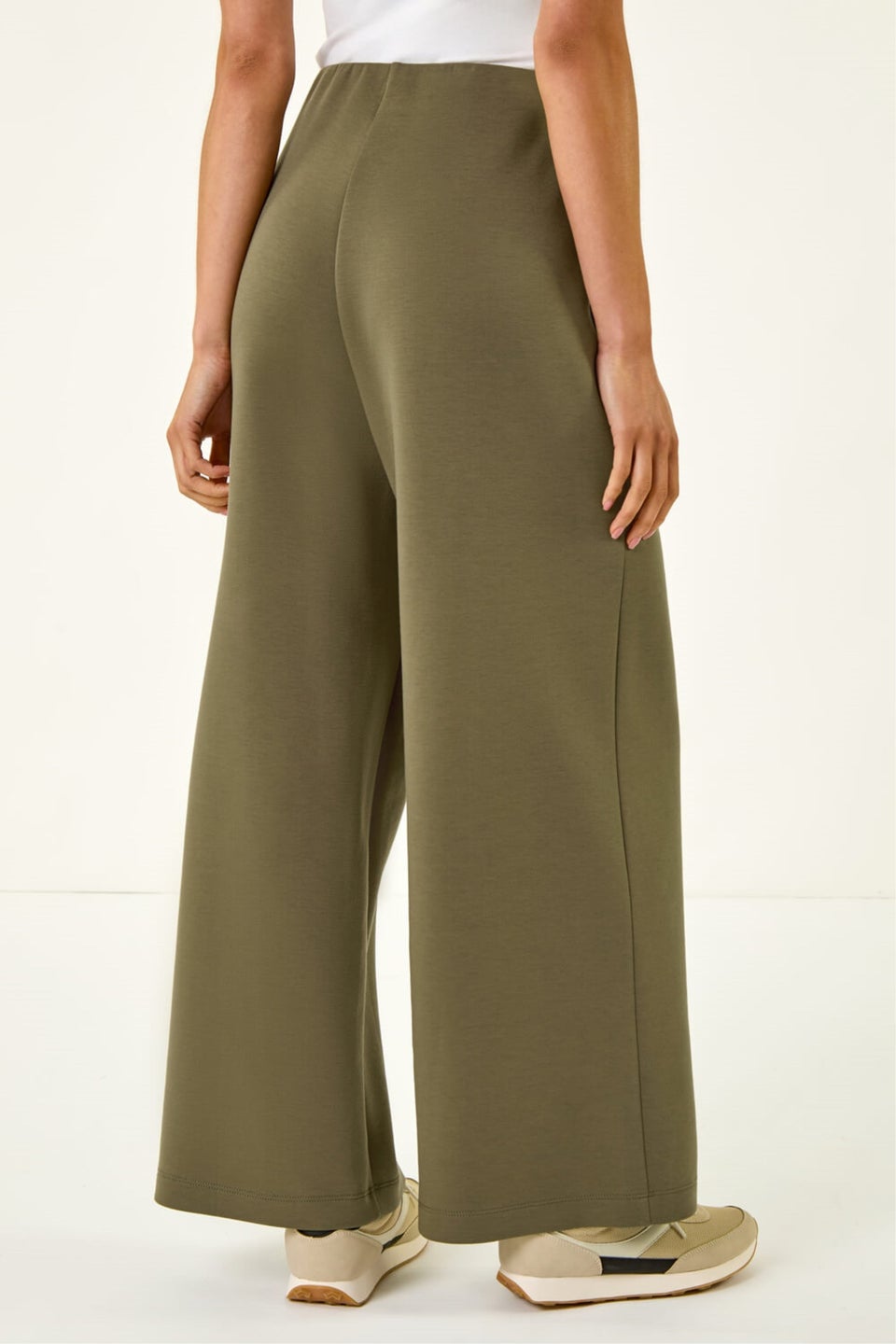 Roman Khaki Petite Front Seam Stretch Trouser