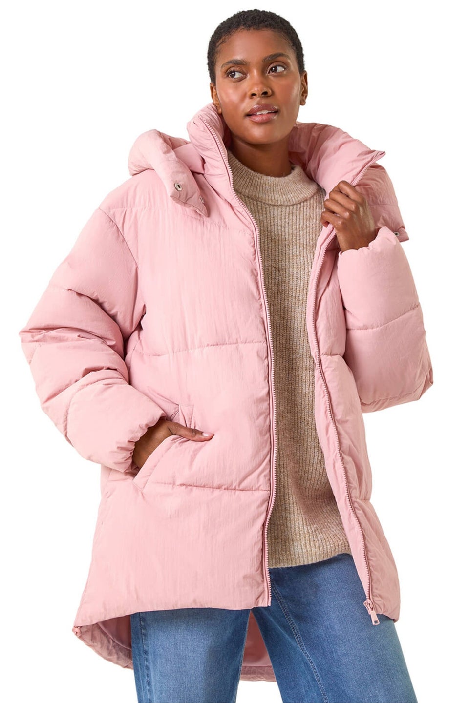 Roman Rose Oversized Padded Hooded Coat
