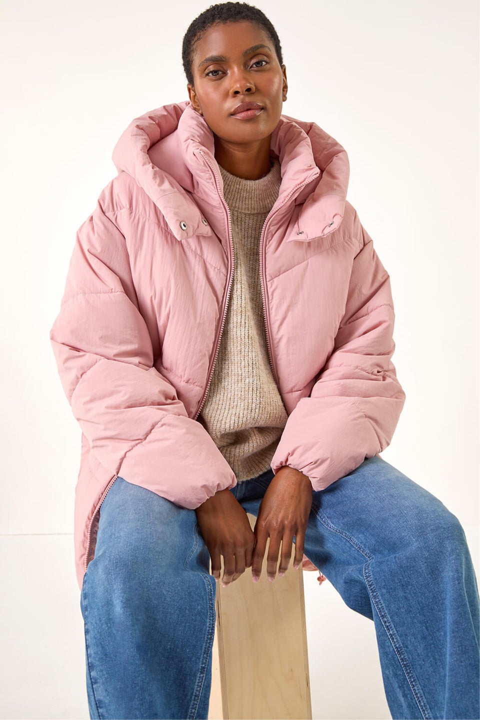 Roman Rose Oversized Padded Hooded Coat