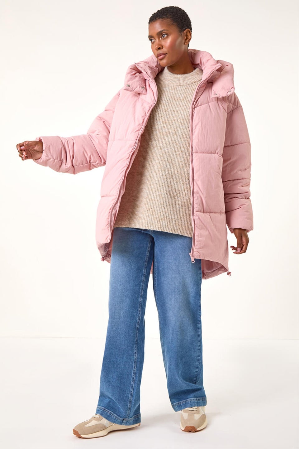 Roman Rose Oversized Padded Hooded Coat