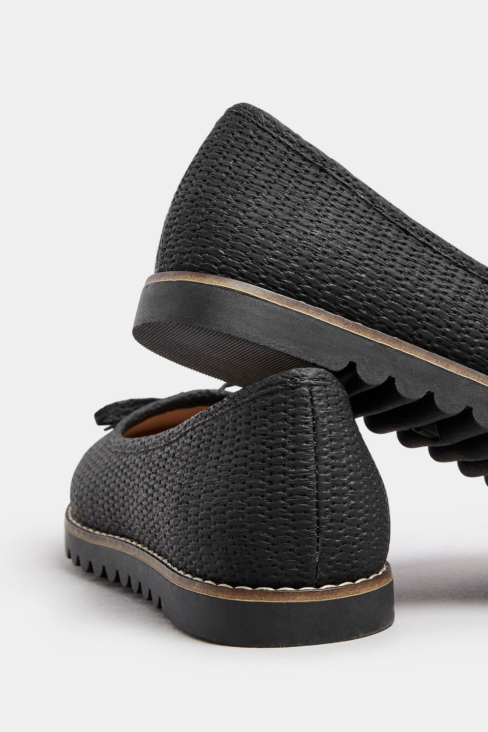 Yours Black Woven Ballet Pumps In Extra Wide EEE Fit