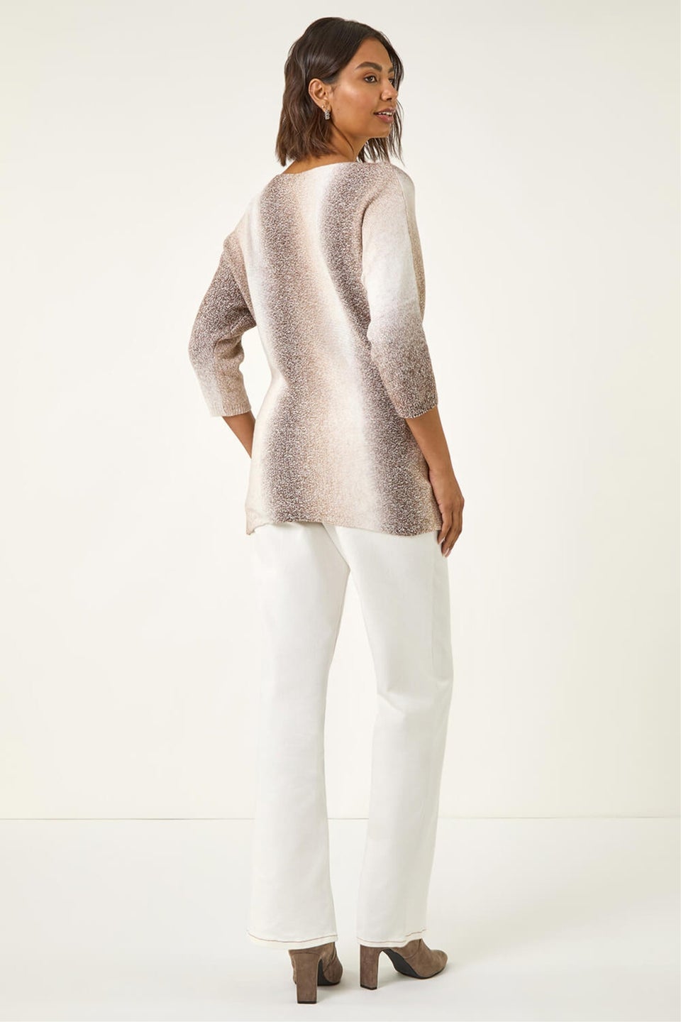 Roman Beige Ombre Stripe Knit Jumper