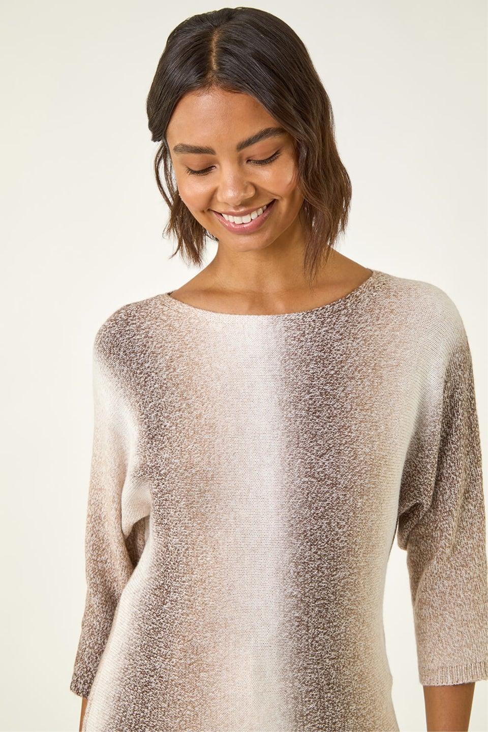 Roman Beige Ombre Stripe Knit Jumper