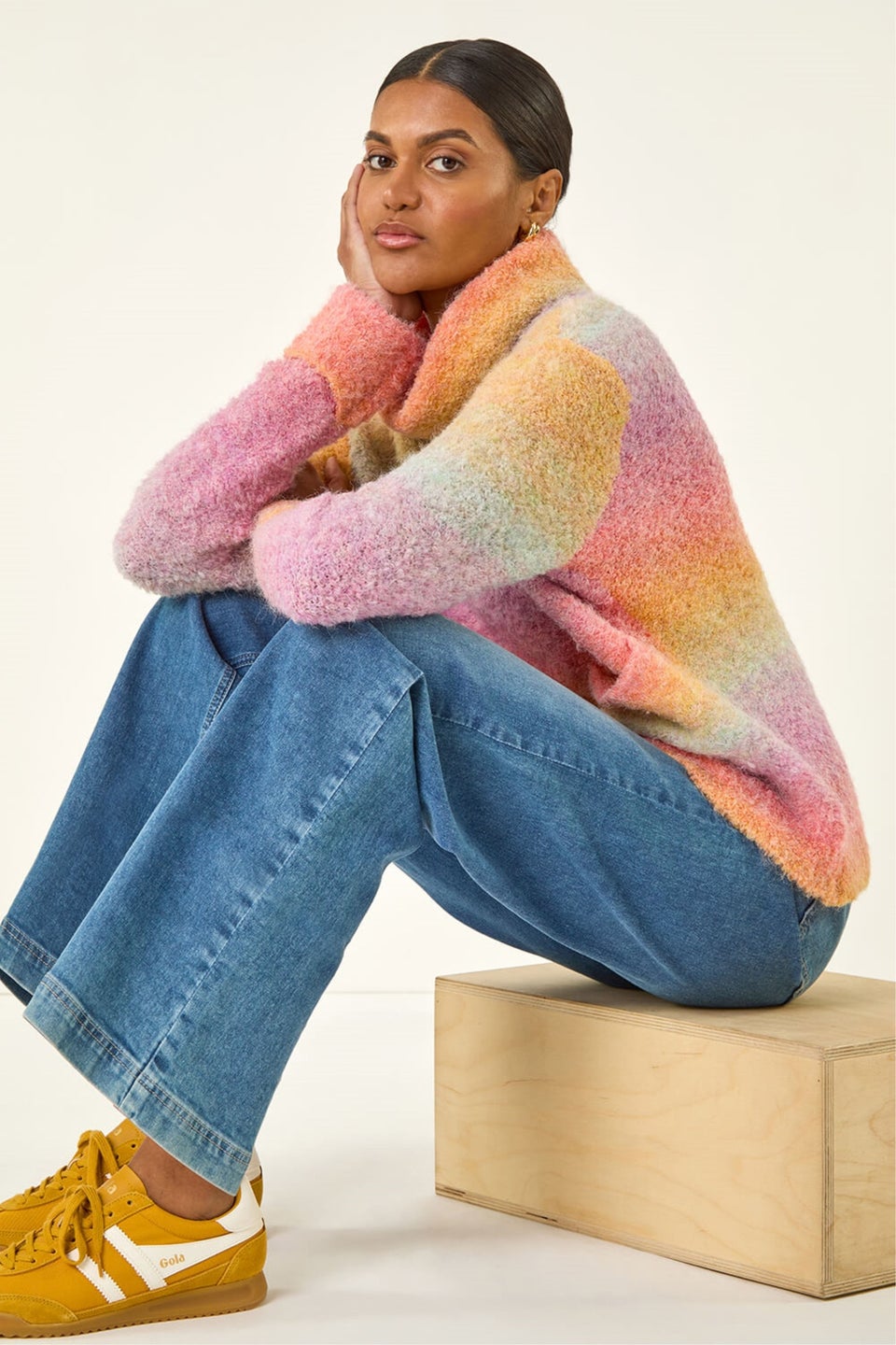Roman Orange Ombre Stripe Knit Jumper