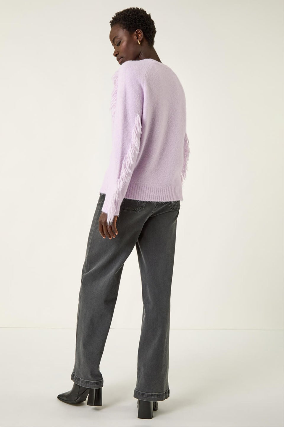 Roman Lilac Tassel Crew Neck Knit