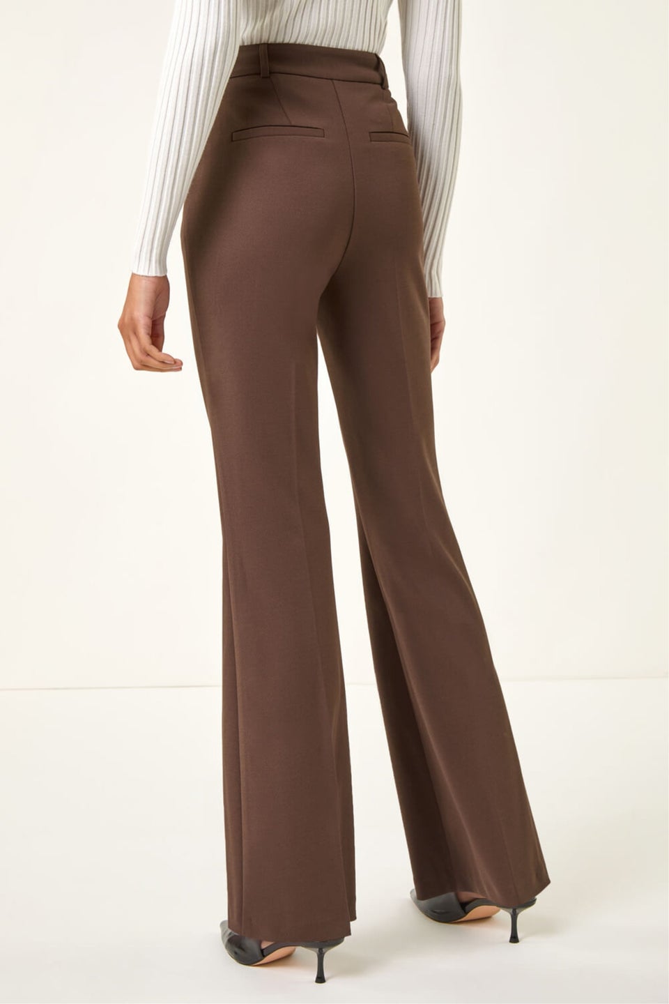 Roman Chocolate Bootcut Leg Stretch Trousers